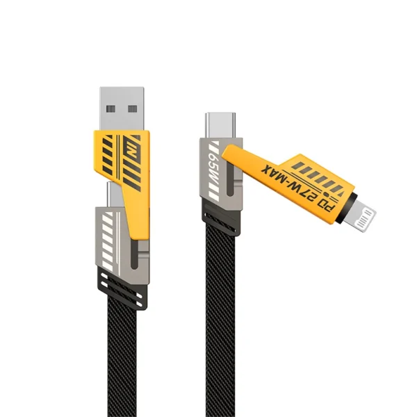 4 in 1 USB C Lightning Cable 65W Fast Charging & Data Sync USB A Type-C Charger Wire