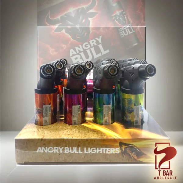 Angry Bull Jet Torch Lighters – GLOWING BULL edition 12 Pcs